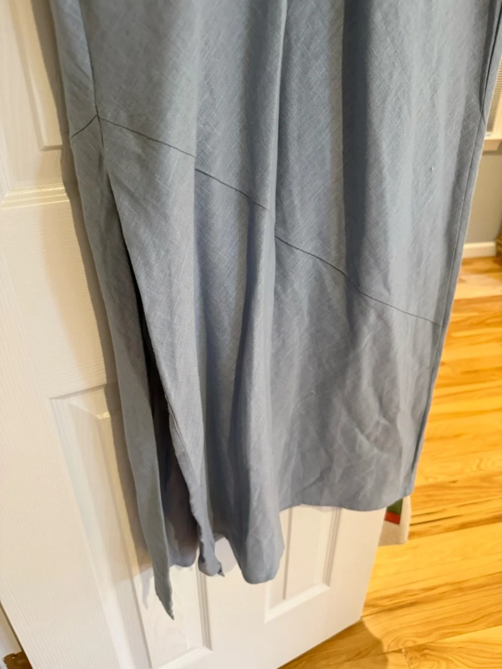 High-Neck Linen-Blend Maxi Dress